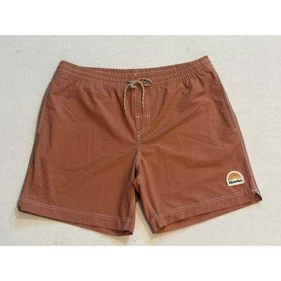 Howler Brothers Shorts Men's Sz 36 Deep Set Board Shorts in Adobe Rust Pockets - Picture 2 of 7
